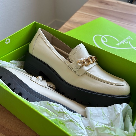 New Sam Edelman Taelor Loafers Ivory Leather - Picture 5 of 5